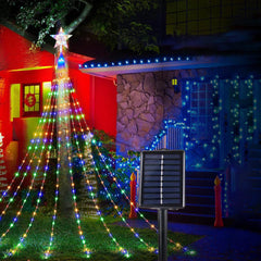 Árvore de Natal Solar LED Externa - Árvore de Natal Solar LED Externa - Amarelo / 2m - Polideia