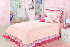 Kit Bailarina Solteiro 04 Peças - Adicione Charme e Elegância ao seu Quarto com Cobre Leito e Almofadas Estrela em Poliéster