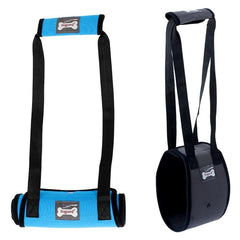 Cinta de suporte para cachorro idoso e lesionado, ajustável, em tecido Oxford resistente com interior de malha respirável.