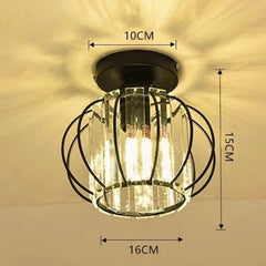 Luminária de teto aramado nórdica com cristais, design vintage, moderna e funcional, para salas e quartos.