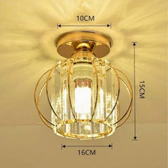 Luminária de teto aramado nórdica com cristais, design vintage, moderna e funcional, para salas e quartos.