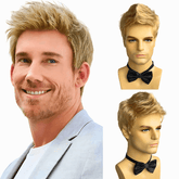 peruca masculina lace front com efeito realista