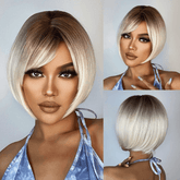 Lace Peruca Cabelo Chanel Curto Lisa com Franja - Lace Peruca Cabelo Chanel Curto Lisa com Franja - LC1031-2 - Polideia