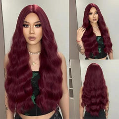 Peruca Longa Vinho Intenso