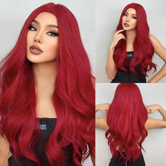 Peruca Longa Vermelho Fogo Intenso