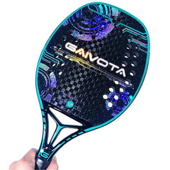 Raquete de Beach Tennis Carbono 12K EVA Profissional, modelo leve e resistente, ideal para jogadores avançados. Vendida na loja Polideia.