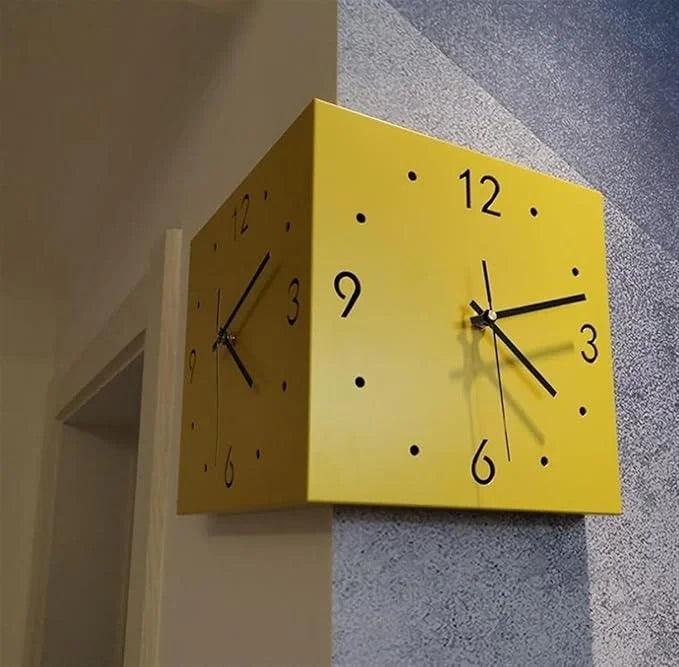 Relógio de Parede Moderno com design de dupla face, números vazados e operação silenciosa, perfeito para decoração de sala de estar, quartos e corredores.