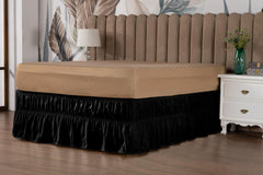 Saia Box Cama Ajustável - Saia Box Cama Ajustável - Preto / Solteiro - Polideia