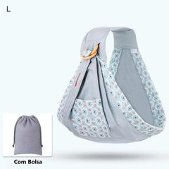 Sling para Bebê Carregador 0-36 meses, confortável, seguro, malha de algodão, suporta até 60 kg.