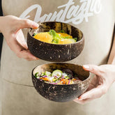 Tigela de Coco para Saladas Sopas e Açaí - Tigela de Coco para Saladas Sopas e Açaí - 2pcs - Polideia