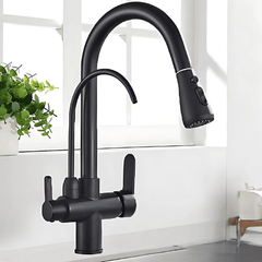 Torneira Gourmet com Filtro Flexível Quente e Frio - Torneira Gourmet com Filtro Flexível Quente e Frio - Preto - Polideia