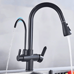 Torneira Gourmet com Filtro Flexível Quente e Frio - Torneira Gourmet com Filtro Flexível Quente e Frio - Preto - Polideia