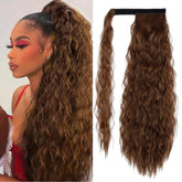 Aplique Rabo de Cavalo Cabelo Orgânico Cacheado - Aplique Rabo de Cavalo Cabelo Orgânico Cacheado - 1B / 55 cm - Polideia