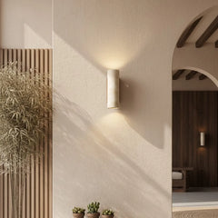 Comprar arandela de parede rustica em pedra natural bidirecional decorativa para quarto e sala barato em promoção.