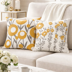 Comprar capa de almofada bordada 45x45 floral moderna em canvas para sofá decorativa barato ou em promoção