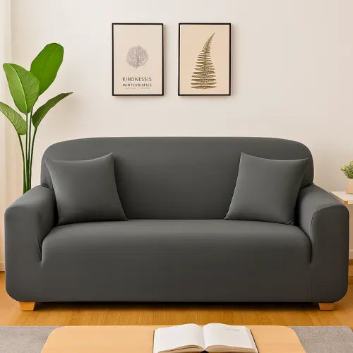 Comprar capa para sofá protetora elástica 1 2 3 lugares cinza canto reclinável universal premium barata Polideia
