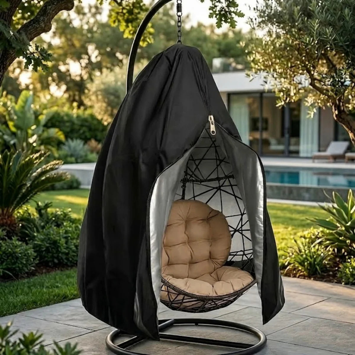 Comprar capa protetora móveis externos cadeira suspensa impermeável Oxford 210D UV área externa jardim barato POLIDEIA