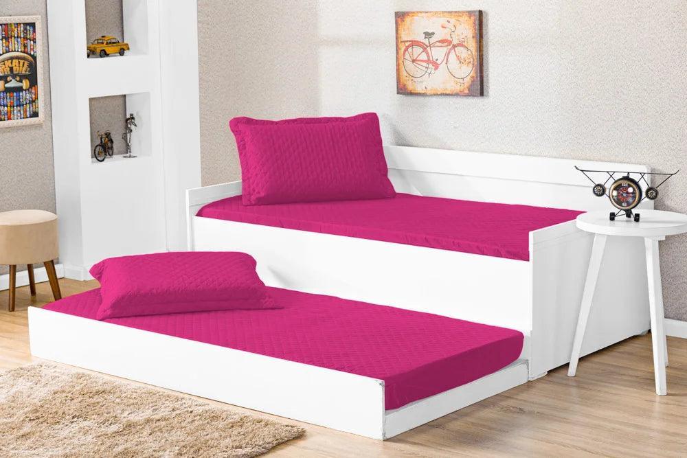 Cobre Leito Solteiro 2 Peças - Conforto e praticidade em tecido de poliéster. Ideal para noites de sono revigorantes