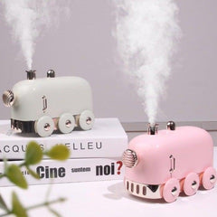 Difusor Aromaterapia Trem a Vapor em miniatura, design vintage, capacidade de 300 ml, ideal para relaxamento e decoração sofisticada.