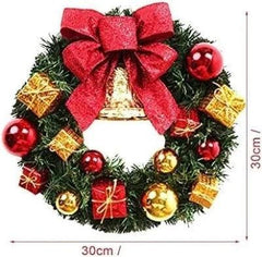 Guirlanda de Natal para Porta: Encante com o design festivo de frutas vermelhas, pinhas e laços. Perfeita para interior e exterior.