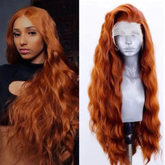 Peruca lace front repartição livre ondulada loira com cachos soltos e brilhantes