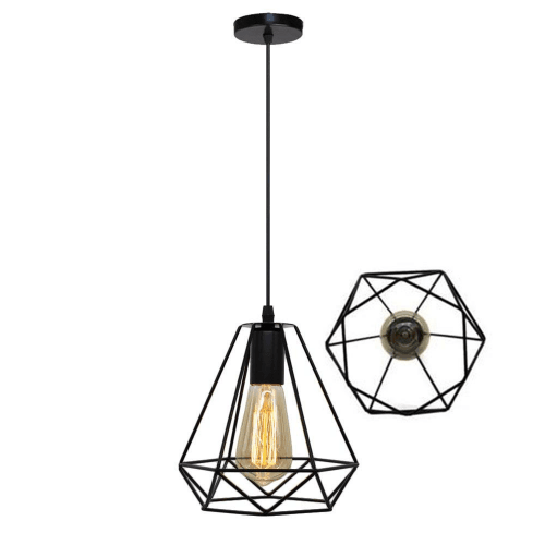 Polideia compre melhor Lustre Pendente Aramado Preto lustre para sala barato