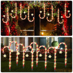 Luzes de Cana de Doces Natalinas Solares: Iluminação festiva, 8 modos, energia solar, duráveis.