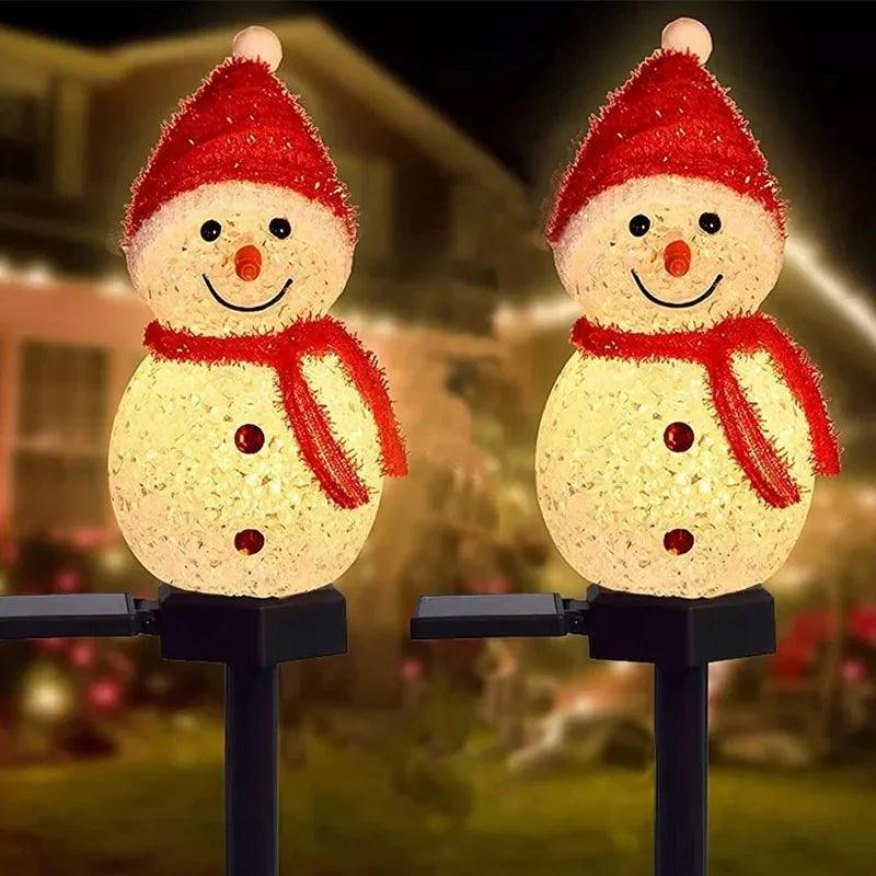 Luz Solar Boneco de Neve - Decore com encanto natalino, energia solar, durabilidade e design único para o seu jardim.