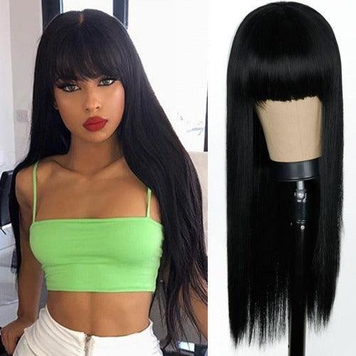 Polideia comprar melhor Peruca Lace Cabelo Humano Liso com Franja com preço onde comprar peruca lace cabelo liso barato