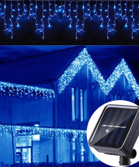 Comprar pisca pisca cascata LED solar 8 modos decoração natal externa resistente água barato promoção frete grátis