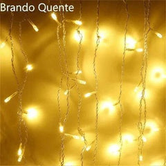 Cascata de Natal com 400 LEDs Azuis e Brancos - Eficiência e Durabilidade