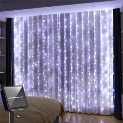 Pisca Pisca Em Cascata Solar de 300 LEDs - Iluminação Sustentável para Ambientes Externos. Saiba Mais!!