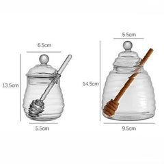 "Porta Mel de Vidro em Colmeia: Transforme suas refeições com elegância. Armazene mel com praticidade e estilo