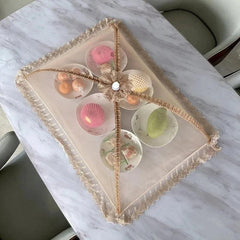 Tela Protetora de Alimentos: Mantenha a frescura com estilo. Ideal para piqueniques e eventos ao ar livre. Dobrável e fácil de usar