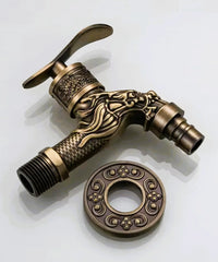 Comprar torneira de parede em bronze com design de dragão decorativo oriental para jardim e áreas externas com encaixe G1/2