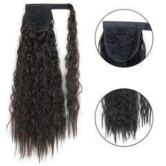 Aplique Rabo de Cavalo Cabelo Orgânico Cacheado - Aplique Rabo de Cavalo Cabelo Orgânico Cacheado - 1B / 55 cm - Polideia
