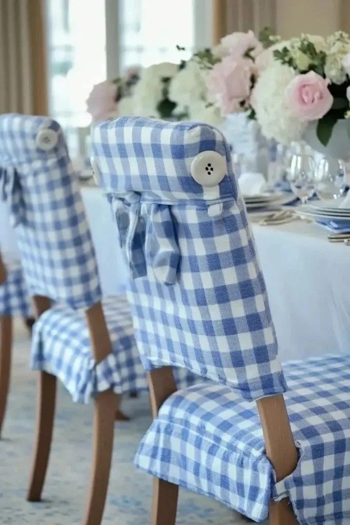 Como renovar a mesa de jantar usando capas para cadeiras
