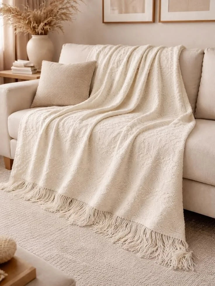Manta de sofá grande e o segredo para uma sala mais aconchegante e elegante