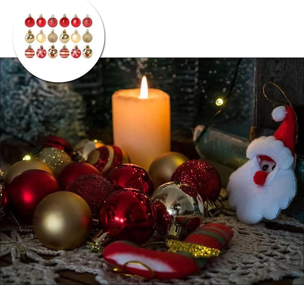 Decore com estilo! Conjunto de 50 bolinhas de Natal em ABS, duráveis e reutilizáveis. Variedade encantadora para uma decoração única