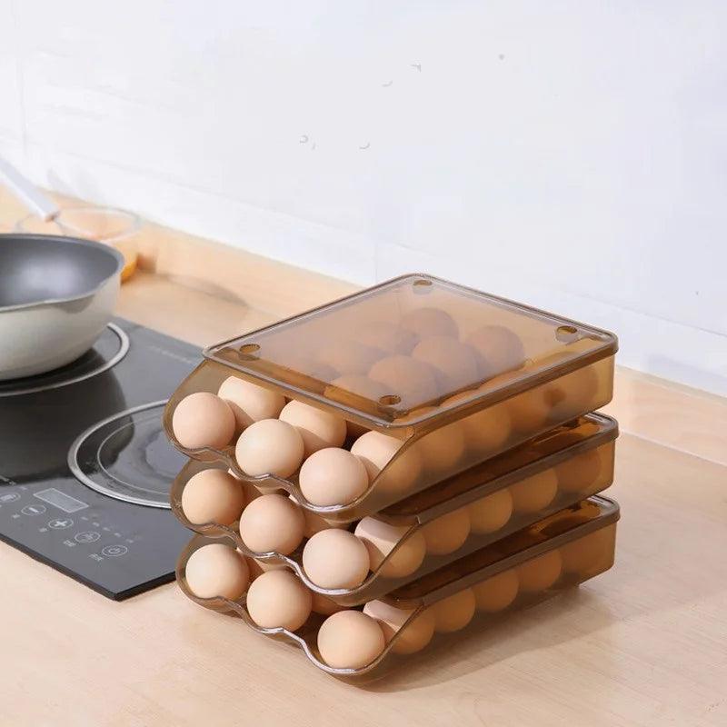 Mantenha seus ovos frescos com o Organizador de Ovos 3 Camadas - a solução perfeita para organização na cozinha