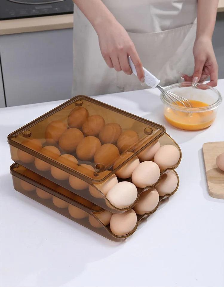 Mantenha seus ovos frescos com o Organizador de Ovos 3 Camadas - a solução perfeita para organização na cozinha