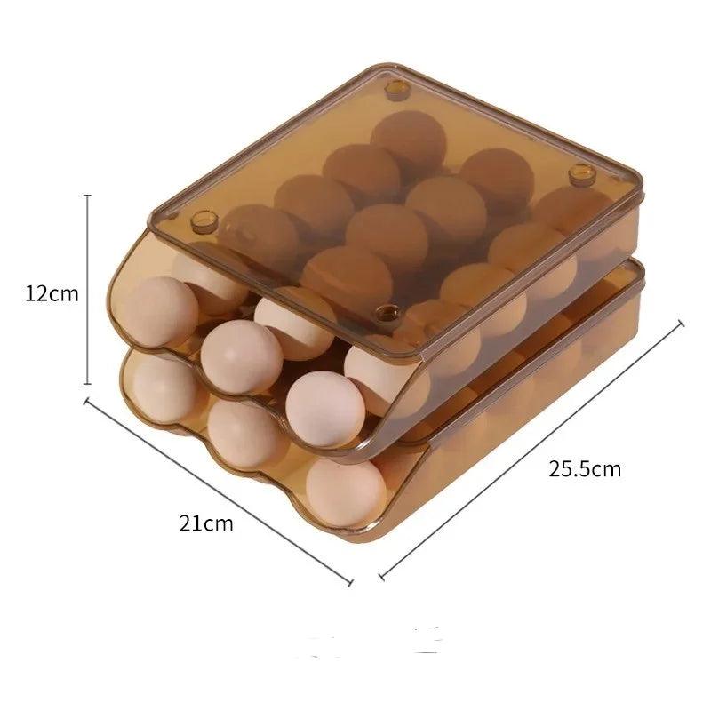 Mantenha seus ovos frescos com o Organizador de Ovos 3 Camadas - a solução perfeita para organização na cozinha
