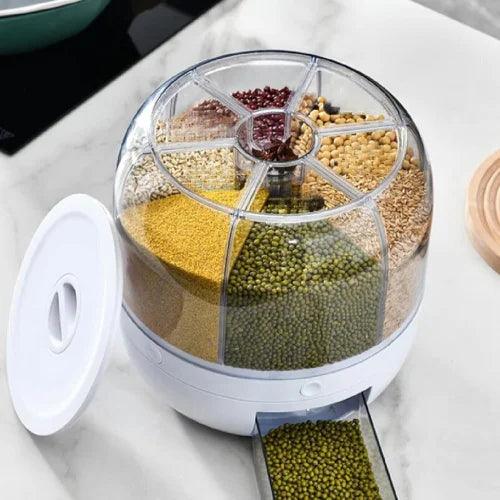 Dispensador de Alimentos Giratório - Mantenha sua cozinha organizada e seus grãos frescos com este conveniente e durável dispensador de alimentos