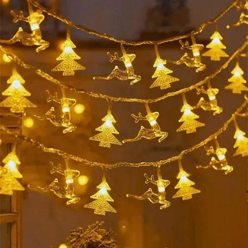 Cortina de Luzes LED Decorativas com Formato de Estrelas e Bolas 1.5M - Cortina de Luzes LED Decorativas com Formato de Estrelas e Bolas 1.5M - Árvore - Polideia