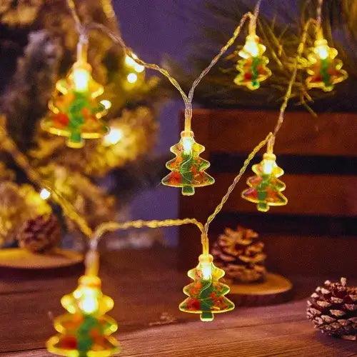 Cortina de Luzes LED Decorativas com Formato de Estrelas e Bolas 1.5M - Cortina de Luzes LED Decorativas com Formato de Estrelas e Bolas 1.5M - Árvore Verde - Polideia