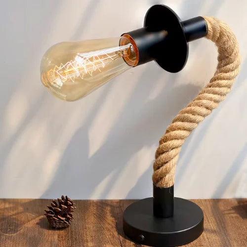 Arandela Rústica com Corda Rotativa para Lâmpada E27 - Arandela Rústica com Corda Rotativa para Lâmpada E27 - Com Lâmpada - Polideia