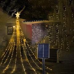 Árvore de Natal Solar LED Externa - Árvore de Natal Solar LED Externa - Amarelo / 2m - Polideia