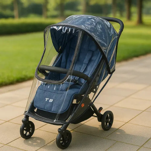 Comprar Capa de chuva para carrinho de bebê EVA transparente, impermeável e segura para proteção contra vento e poeira.