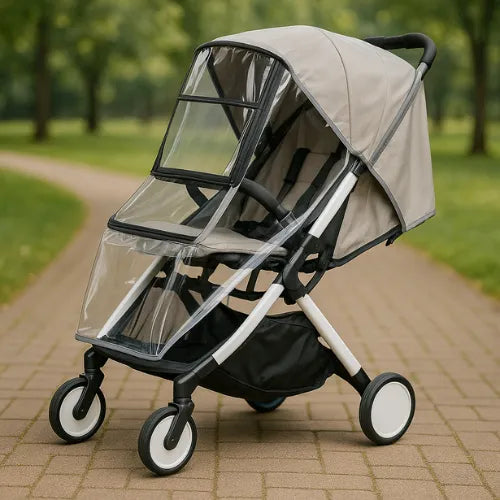 Comprar Capa de chuva para carrinho de bebê EVA transparente, impermeável e segura para proteção contra vento e poeira.