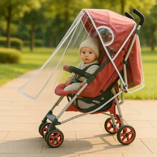 Capa de Chuva para Carrinho de Bebê Impermeável e Segura